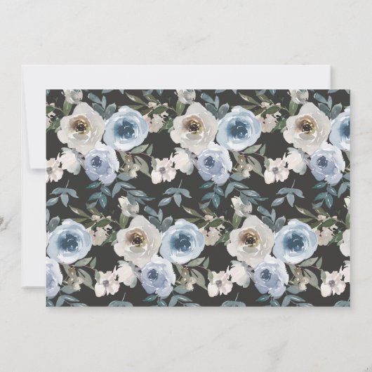 Rozen voor Stamblauw Waterverf Notitiekaartje (Achterkant)