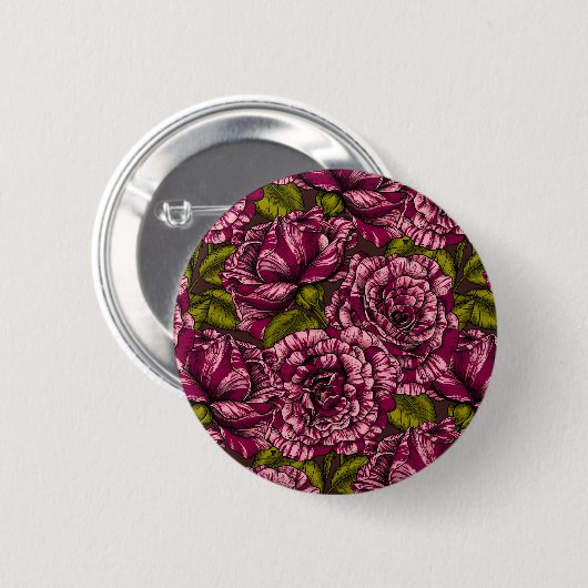 Rozen voor u ronde button 5,7 cm (Voorkant /achterkant)