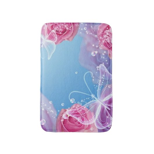 Rozen voor vlinders badmat (Voorkant Verticaal)