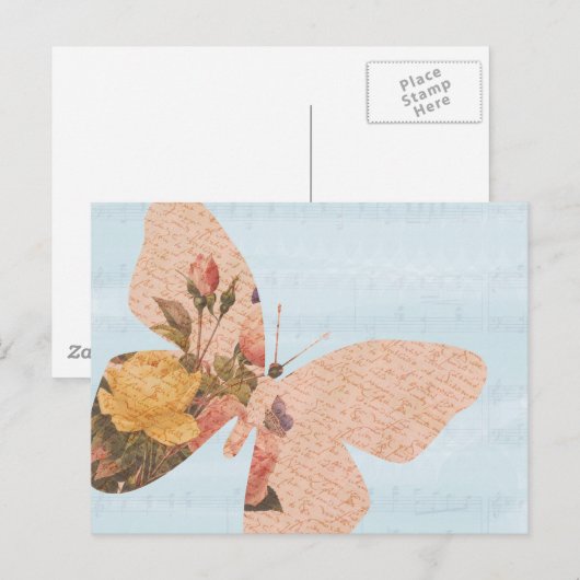 Rozen voor vlinders briefkaart (Voorkant / Achterkant)