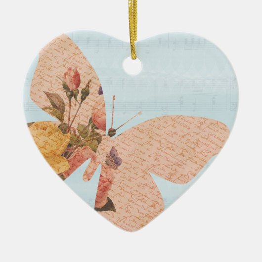 Rozen voor vlinders keramisch ornament (Voorkant)