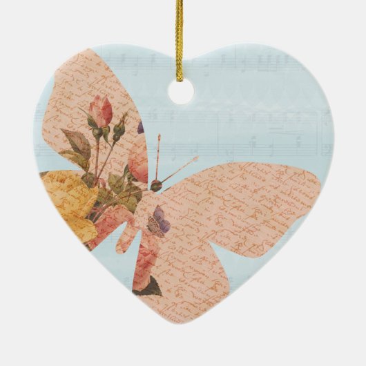 Rozen voor vlinders keramisch ornament (Achterkant)