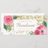 Rozen voor  Waterverf Cadeaubon (Voorkant / Achterkant)