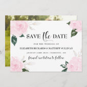 Rozen voor Waterverf met snoeproze snoepjes De dat Save The Date (Voorkant / Achterkant)