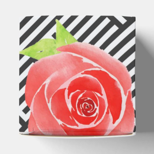 Rozen voor Waterverf met vaste strepen Derby 2" Sq Bedankdoosjes (Bovenkant)