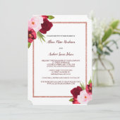 Rozen voor wijn en Waterverf Weddenschappen Kaart (Staand voorkant)