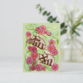 Rozen voorlentes briefkaart (Staand voorkant)