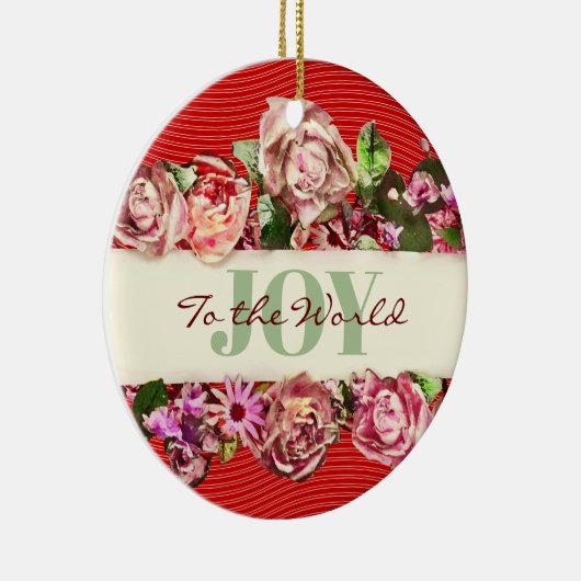Rozen Vrede voor de wereld Keramisch Ornament (Rechts)