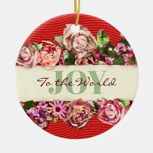   Rozen  Vrede voor de wereld Keramisch Ornament (Voorkant)