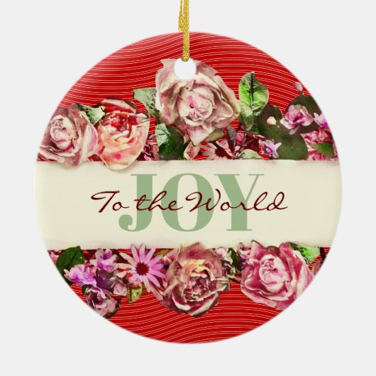 Rozen Vrede voor de wereld Keramisch Ornament (Achterkant)