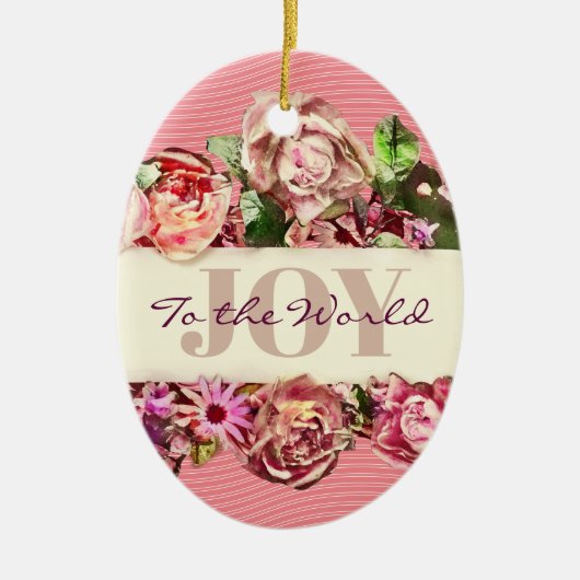   Rozen  Vrede voor de wereld Keramisch Ornament (Voorkant)
