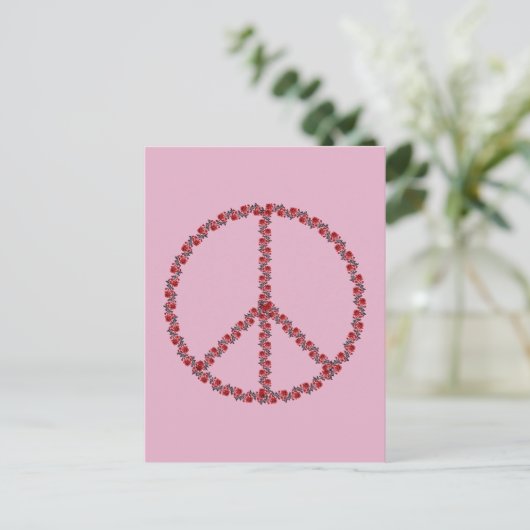 Rozen vredesbord briefkaart (Staand voorkant)