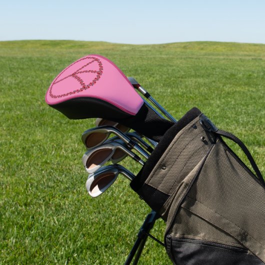 Rozen vredesbord golfheadcover (Insitu)