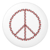 Rozen vredesbord keramische knop (Voorkant)