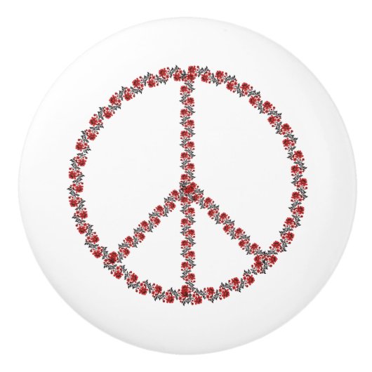 Rozen vredesbord keramische knop (Voorkant)