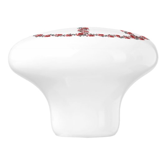 Rozen vredesbord keramische knop (Zijkant)