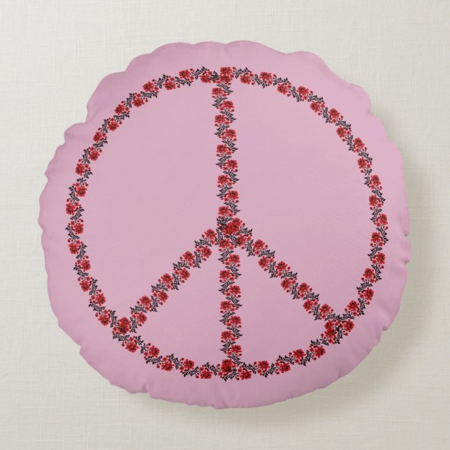 Rozen vredesbord rond kussen (Voorkant)