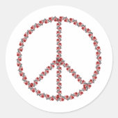 Rozen vredesbord ronde sticker (Voorkant)