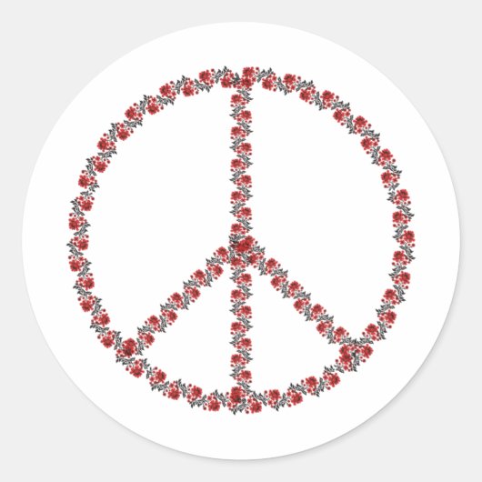Rozen vredesbord ronde sticker (Voorkant)