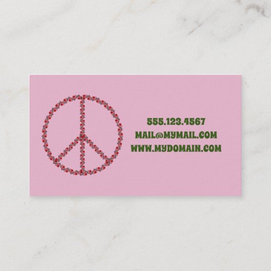 Rozen vredesbord visitekaartje (Achterkant)