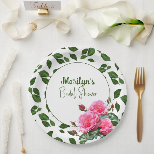 Rozen Vrijgezellenfeest Aangepaste Borden papier Papieren Bordje (Huwelijk)
