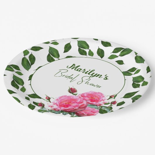 Rozen Vrijgezellenfeest Aangepaste Borden papier Papieren Bordje (Gekanteld)