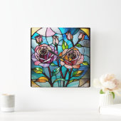 Rozen Wandklok, 27,3 cm Vierkant Acryl Vierkante Klok (Huis)