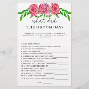 Rozen Wat zei de groom tegen het bruidsspel?