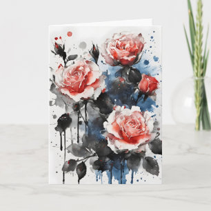 Rozen - Watercolor bloemen Kaart