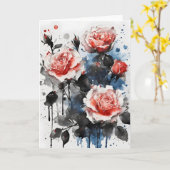 Rozen - Watercolor bloemen Kaart (Gele Bloem)