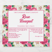  Rozen waterdicht badzout label Sparkling Wijnetiket (Enkel label)