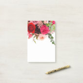 Rozen Waterverf bloemen Blanco Sjabloon Post-it® Notes (Op bureau)