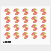 Rozen Waterverf bloemen Roze Oranje Geschilderd Ronde Sticker (Vel)
