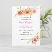 Rozen Waterverf Floral Bridal Shower Kaart (Staand voorkant)