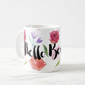 Rozen Waterverf Floral Hallo Beauful Koffiemok (Voorkant links)