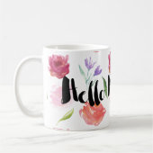 Rozen Waterverf Floral Hallo Beauful Koffiemok (Links)