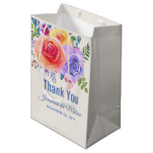 Rozen Waterverf Floral Weddenschap Hartelijk dank Medium Cadeauzakje (Voorkant Gekanteld)