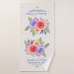 Rozen Waterverf Floral Wedding Bad Handdoek