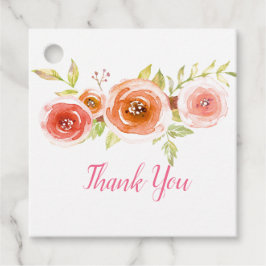 Rozen Waterverf Floral Wedding Bedankjes Labels