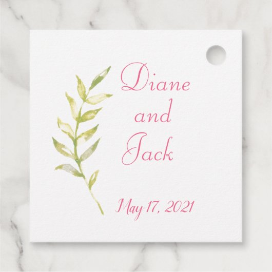 Rozen Waterverf Floral Wedding Bedankjes Labels (Achterkant)