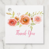 Rozen Waterverf Floral Wedding Bedankjes Labels (Voorkant)