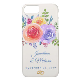 Rozen Waterverf Floral Wedding iPhone 8/7 Hoesje