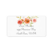 Rozen Waterverf Floral Wedding Etiket (Voorkant)