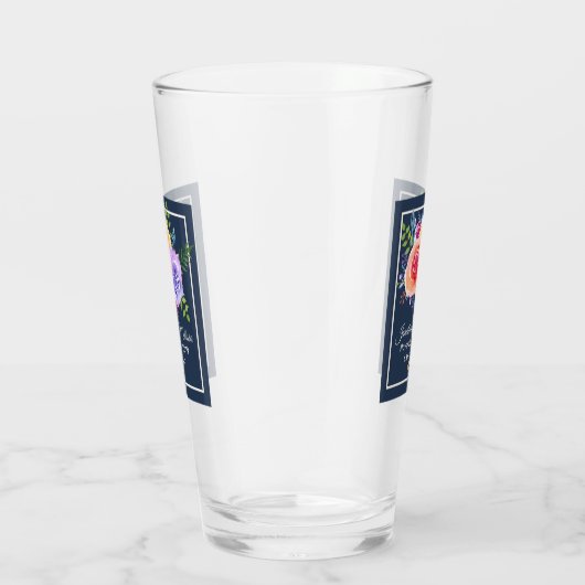 Rozen Waterverf Floral Wedding Glas (Rechts)