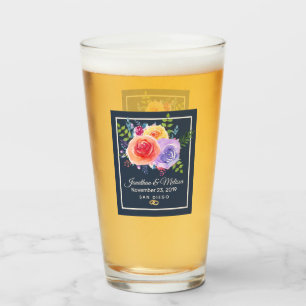 Rozen Waterverf Floral Wedding Glas