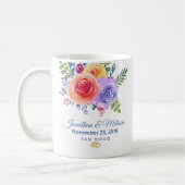 Rozen Waterverf Floral Wedding Koffiemok (Links)