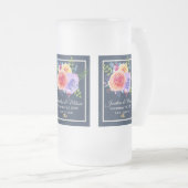 Rozen Waterverf Floral Wedding Matglas Bierpul (Voorkant rechts)