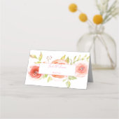 Rozen Waterverf Floral Wedding Plaatskaartje (Achterkant)