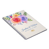 Rozen Waterverf Floral Wedding Plans Notitieboek (Rechterzijde)