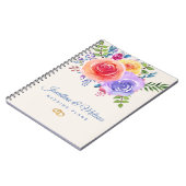 Rozen Waterverf Floral Wedding Plans Notitieboek (Linkerzijde)